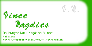 vince magdics business card